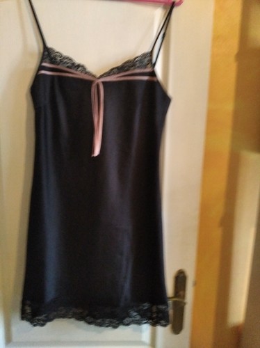 Nuisette satin noire marron - nuisette,
