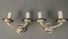 Paire d'appliques murales Art Déco en Laiton Et Laque à Restaurer.