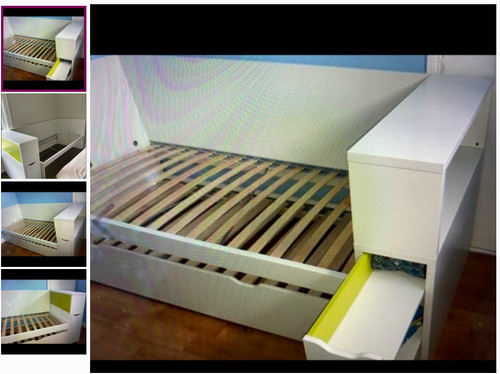 Ikea flaxa bed with - flaxa, trundle