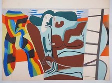 LE CORBUSIER : Deux femmes et écharpe des Fiertés, Lithographie