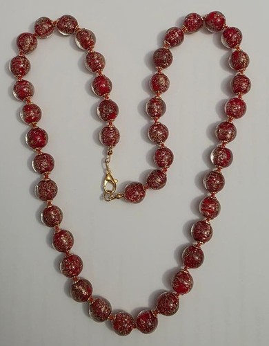 Collier verre murano rouge - collier,