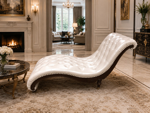 Pearl white tufted genuine - white,
