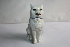 Antique porcelain breaking piggy bank, cat shape, height 14 cm