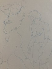 Dessin Papier Femme Nue Nu