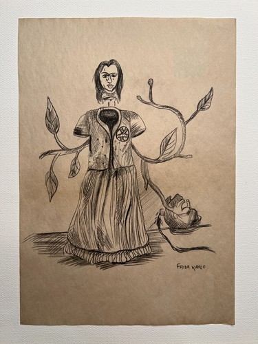 Frida kahlo dessin sur papier - sur,