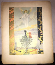 JOB. PLANCHE EN COULEURS pour CHANTS NATIONAUX BELGE ET MONTÉNÉGRIN.1901.