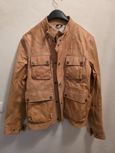 Blouson cuir marron - cuir,