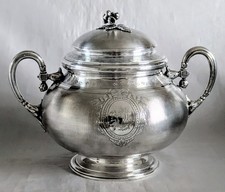 FRAY FILS Sucrier Argent Massif Et Vermeil Poinçon Minerve 19 ème Siècle