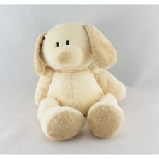 Doudou chien beige écru
