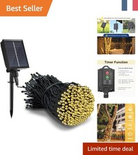 Guirlande Solaire 10M 100 LED avec Minuteur - Éclairage Extérieur Imperméable
