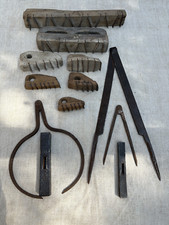 Lot de 12 outils de tailleur de pierre 19ème XIXème art populaire