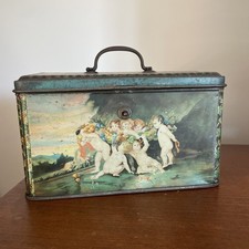 La Vittoria Cioccolato Biscotti Torino Sheet Metal Box Circa 1900 BE Very Rare!