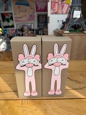 kaws accomplice 2002 set x2 black and pink limited originalfake medicom toy