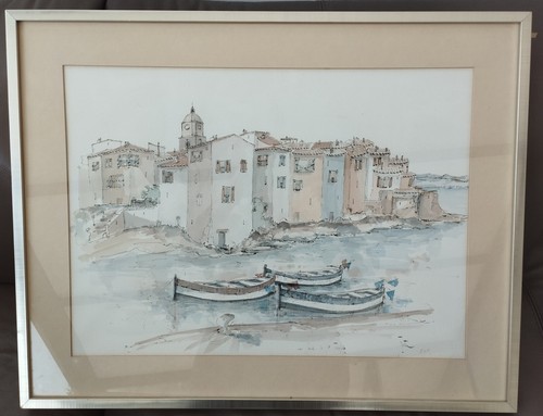 Marine aquarelle signée - signée, st