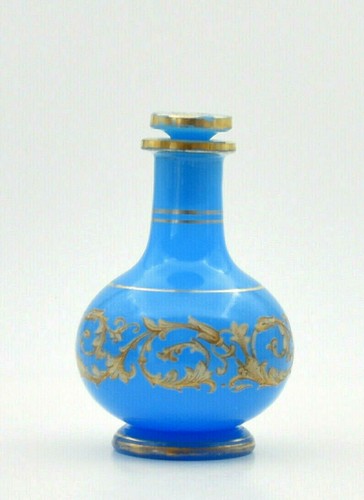 Flacon opaline bleue - , x