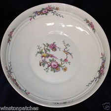 PORCELAINE DE BAUDOUR EXOTIC BIRDS CERABEL 9 3/4" ROUND VEGETABLE BOWL GOLD TRIM