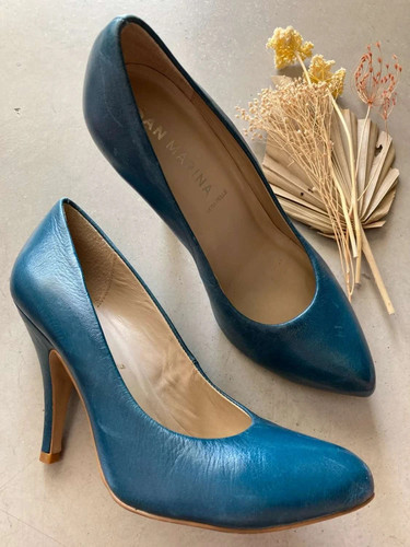 Escarpins san marina - cuir, bleu