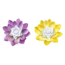 2 Pcs LED Électronique Lotus Bougie Lampe Fleur Réaliste Lampe Flottante