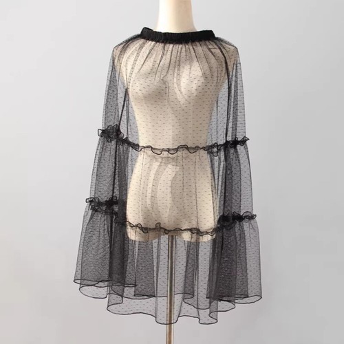 Femme maille dentelle ruffles - maille,