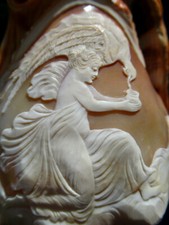 CAMEO SHELL LAMPE CAMÉE COQUILLAGE HÉBÉ HÉRACLÈS AIGLE JUPITER AMBROISIE XXe