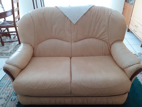 Salon cuir creme pieces - creme, 3