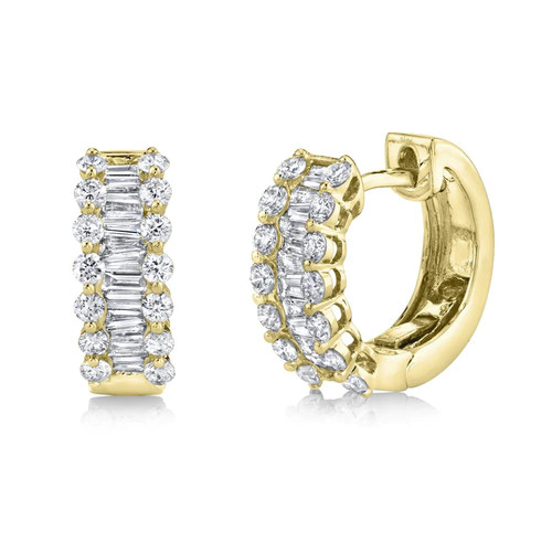 14k jaune diamants - jaune, baguette
