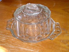  TRANSLUCENT GLASS CAKE PLATE UNDER BELL - ART DECO