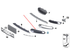 BMW 2 F22 Feu antibrouillard Grille partiellement ouverte Sport 51117343733