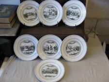 Lot of 7 Antique Napoleon Themed Choisy Porcelain Plates circa 1880
