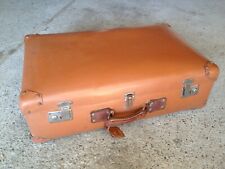 Ancienne grande valise de voyage vintage en fibre vulcanisée rangement vetements
