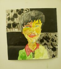 Contemporary painting watercolor and ink: woman with girl 57.6/57.6 cm 