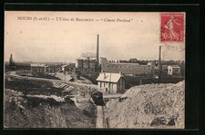Old postcard Mours, L ́Usine de Beaumont - Portland Cement 