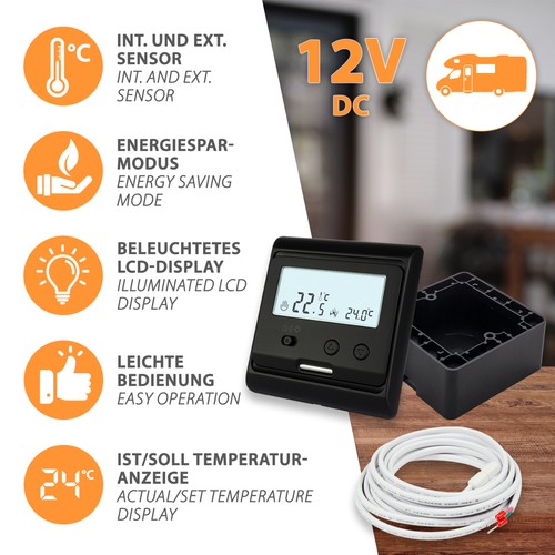 Heat thermostat 12v - 12v, non