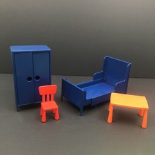 IKEA HUSET Doll Furniture Bedroom Bed Armoire Desk Chair Couch Lot 4 Incomplete