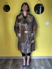 luxueux manteau vintage en peau lainée patchwork GILLES RICART taille XL NEUF
