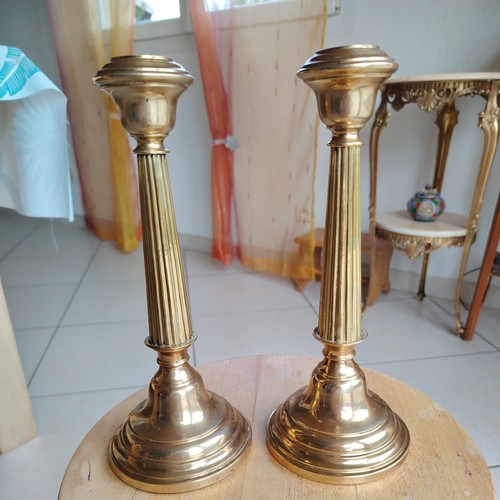 Paire bougeoirs - de, /