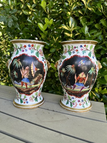 Paire vases porcelaine - vases, &