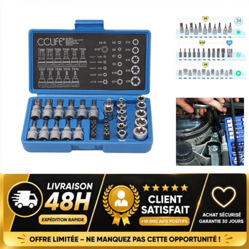 Coffret douilles torx - 34,