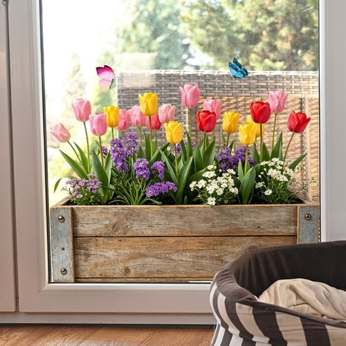 Stickers fenêtre floral pvc - stickers,