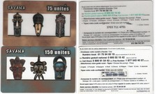 SAVANA LOT 2 TELEPHONE CARDS PREPAID INTERNATIONAL TELECARDS