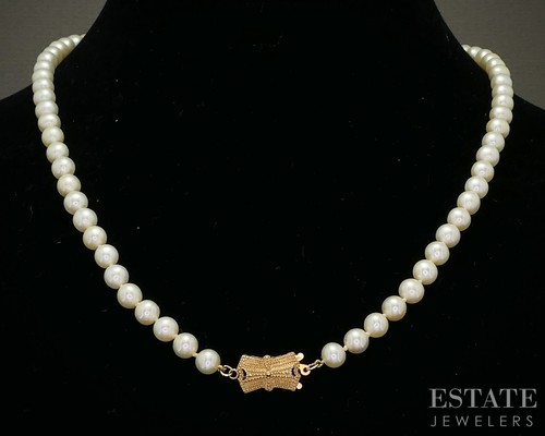 14k yellow gold mikimoto - gold, blue