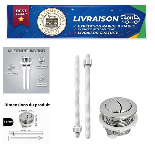 Bouton chasse eau wc - chasse,