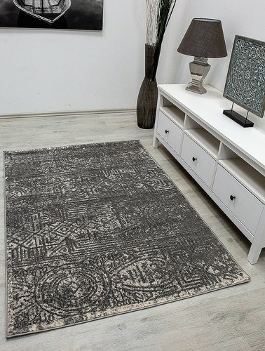 Tapis gris crème abstrait - tapis,