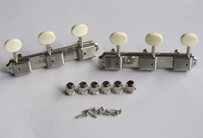 Vintage 3-on-a Plate Guitar Tuning Keys Tuners Nickel w/ Ivory for LP SG Junior