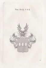 1840 Reck Recke Blason Gravure