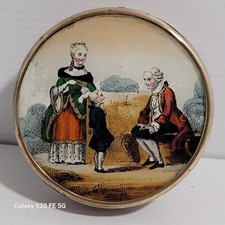 Boite ancienne fixée sous verre confiserie XIXeme