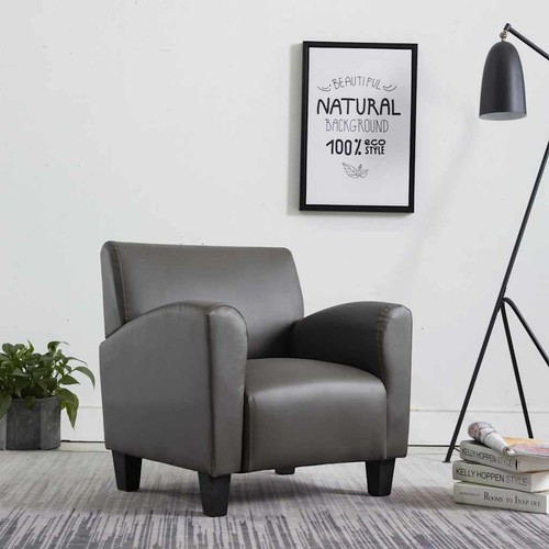 Chaise gris similicuir - gris,