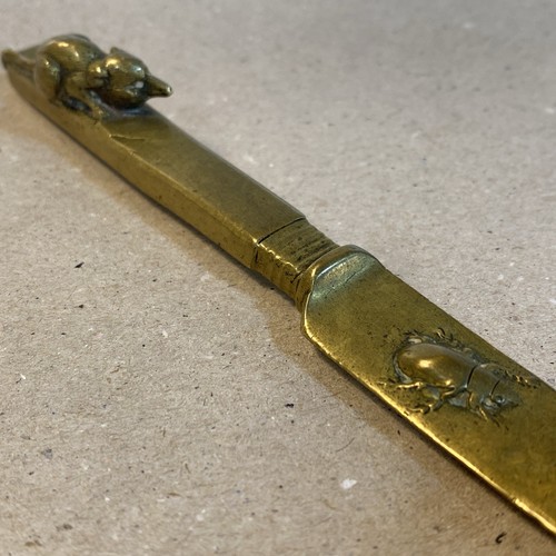Coupe papier bronze - coupe, scarabée
