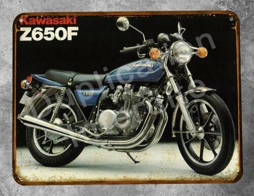 Plaque métal vintage kawasaki - plaque,