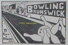 1909 BRUNSWICK BOWLING KEEL GAME CHENET SIGN FRENCH AD PUB RARE